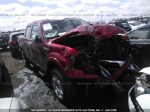 1FTFW1EF6BFD29376 - 2011 FORD F150 SUPERCREW RED photo 1