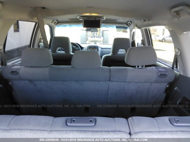 5FNYF28308B029877 - 2008 HONDA PILOT SE SILVER photo 8