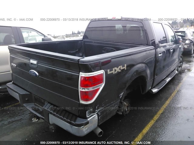 1FTFW1ET4DFD46721 - 2013 FORD F150 SUPERCREW BLACK photo 4