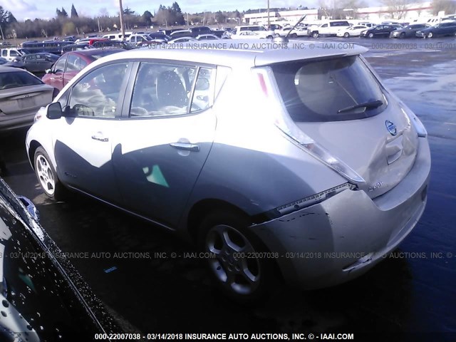 JN1AZ0CP3BT003983 - 2011 NISSAN LEAF SV/SL SILVER photo 3