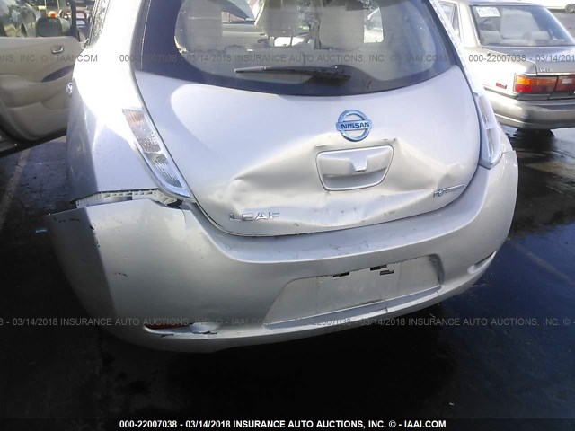 JN1AZ0CP3BT003983 - 2011 NISSAN LEAF SV/SL SILVER photo 6