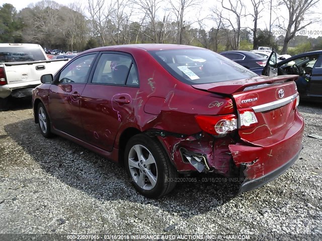 5YFBU4EE4CP036275 - 2012 TOYOTA COROLLA S/LE RED photo 3