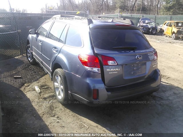 4S4BRBKC2D3315433 - 2013 SUBARU OUTBACK 2.5I LIMITED BLUE photo 3