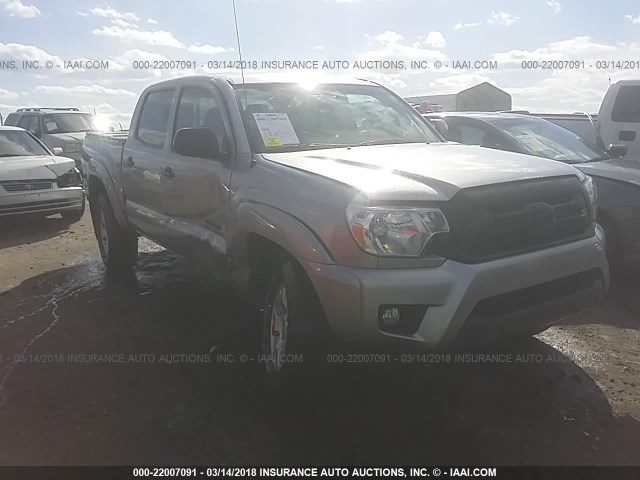 5TFLU4ENXEX106869 - 2014 TOYOTA TACOMA DOUBLE CAB SILVER photo 1