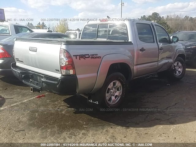 5TFLU4ENXEX106869 - 2014 TOYOTA TACOMA DOUBLE CAB 银色 照片 4
