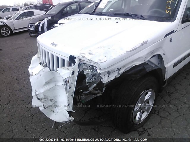 1J4PN2GK7BW553922 - 2011 JEEP LIBERTY SPORT WHITE photo 6