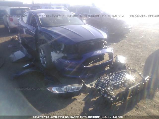 3FA6P0HR5DR147662 - 2013 FORD FUSION SE BLUE photo 6