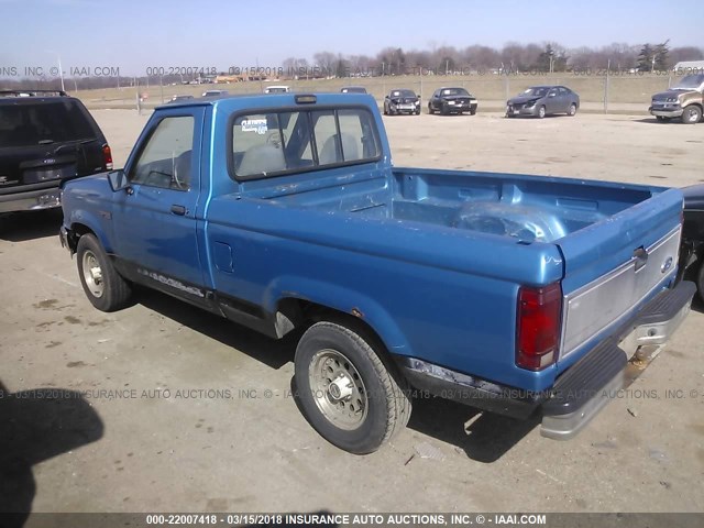 1FTCR10U6NUA79184 - 1992 FORD RANGER BLUE photo 3