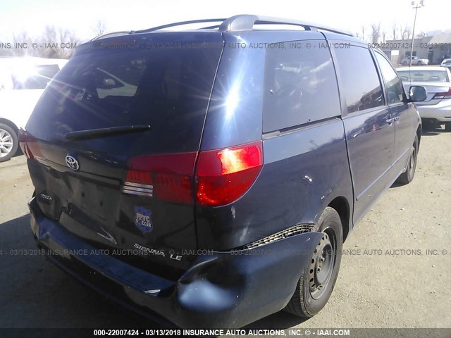 5TDZA23C85S232033 - 2005 TOYOTA SIENNA CE/LE BLUE photo 4