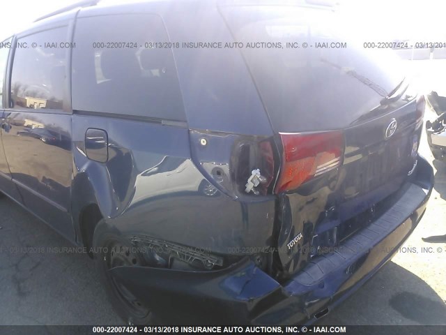 5TDZA23C85S232033 - 2005 TOYOTA SIENNA CE/LE BLUE photo 6