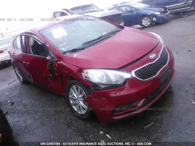 KNAFX4A68E5094667 - 2014 KIA FORTE LX RED photo 1