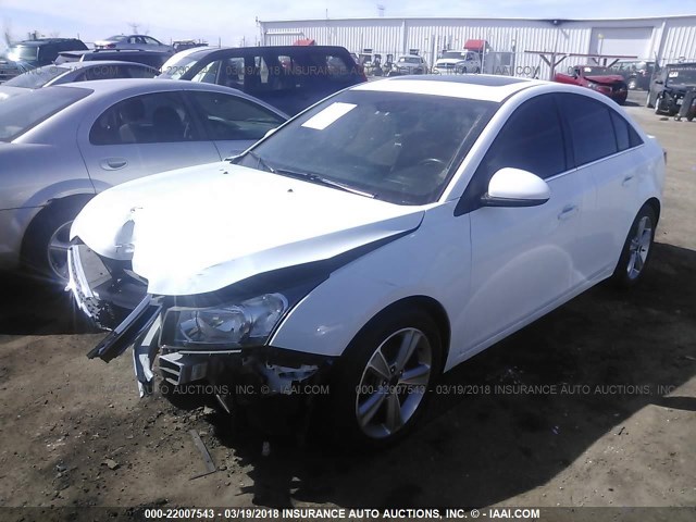 1G1PE5SB2D7183659 - 2013 CHEVROLET CRUZE LT WHITE photo 2