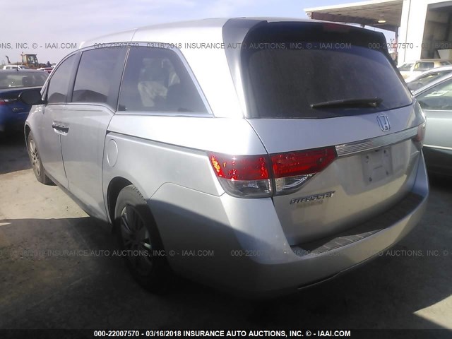 5FNRL5H29FB112601 - 2015 HONDA ODYSSEY LX SILVER photo 3