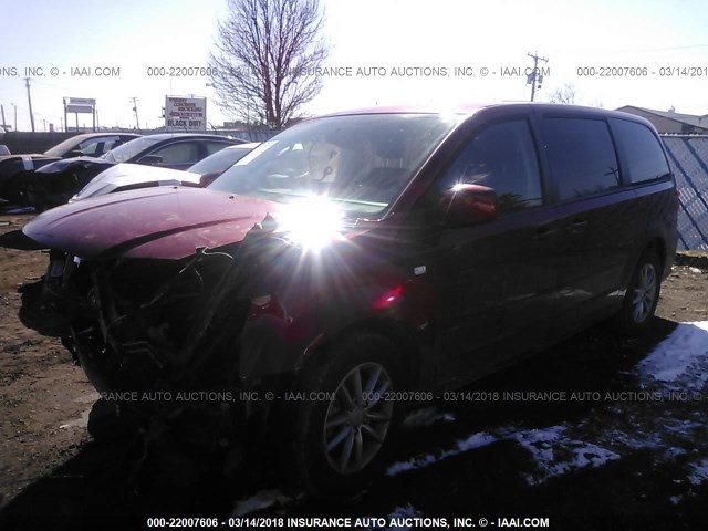 2C4RDGBG5ER406920 - 2014 DODGE GRAND CARAVAN SE RED photo 2