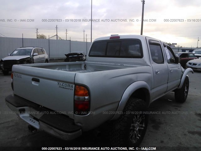 5TEGN92N04Z390343 - 2004 TOYOTA TACOMA DOUBLE CAB PRERUNNER GRAY photo 4