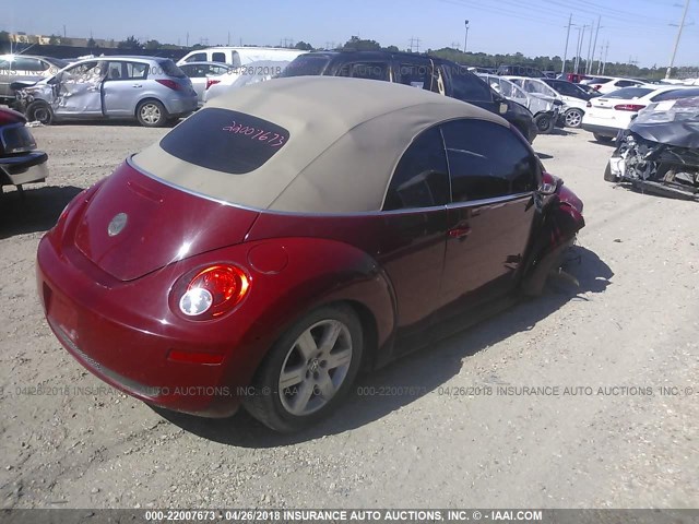 3VWRF31Y27M423596 - 2007 VOLKSWAGEN NEW BEETLE CONVERTIBLE OPTION PKG 1 RED photo 4