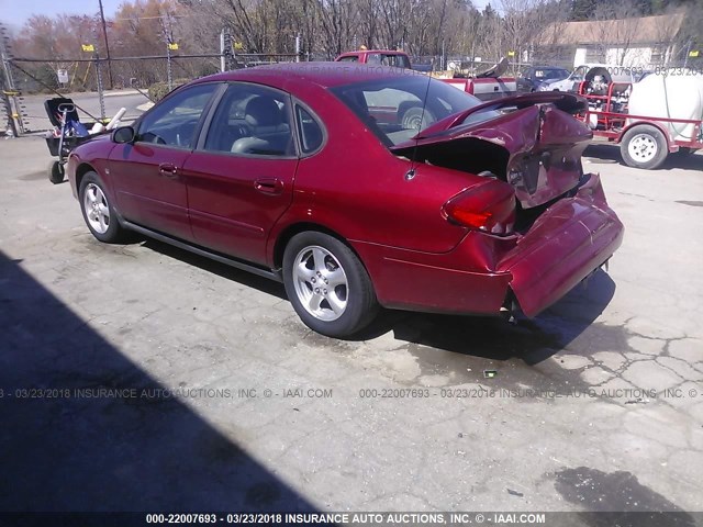1FAFP55S22A105297 - 2002 FORD TAURUS SES RED photo 3