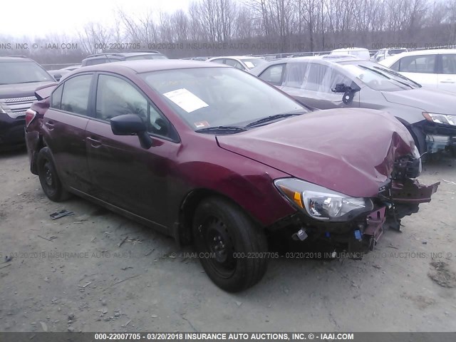 JF1GJAA61GH005195 - 2016 SUBARU IMPREZA RED photo 1