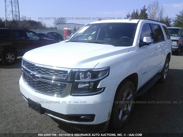 1GNSKBKC3GR481123 - 2016 CHEVROLET TAHOE K1500 LT WHITE photo 2