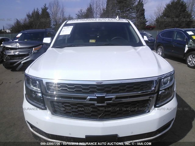 1GNSKBKC3GR481123 - 2016 CHEVROLET TAHOE K1500 LT WHITE photo 6