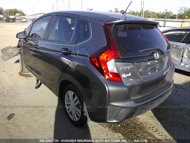 3HGGK5H59FM763728 - 2015 HONDA FIT LX GRAY photo 3