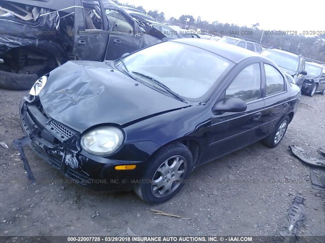 1B3ES56C95D196424 - 2005 DODGE NEON SXT BLACK photo 2