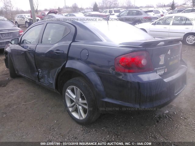 1B3BD1FG0BN536591 - 2011 DODGE AVENGER MAINSTREET BLUE photo 3