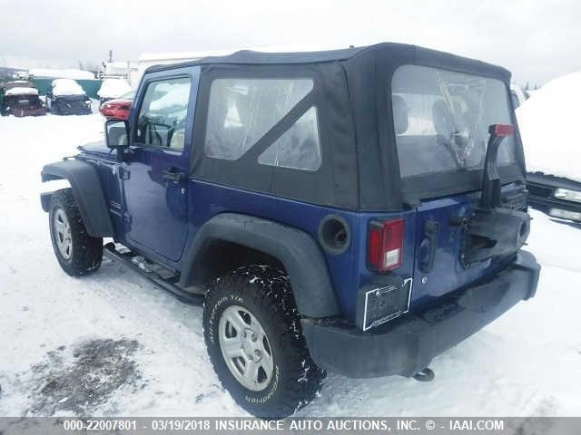 1J4AA2D14AL124136 - 2010 JEEP WRANGLER SPORT BLUE photo 3