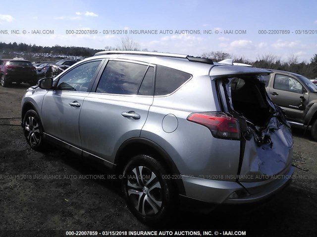 2T3BFREV8GW517407 - 2016 TOYOTA RAV4 LE SILVER photo 3