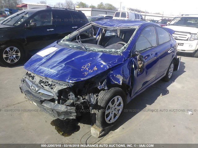 KMHCT4AE3DU464433 - 2013 HYUNDAI ACCENT GLS/GS BLUE photo 2