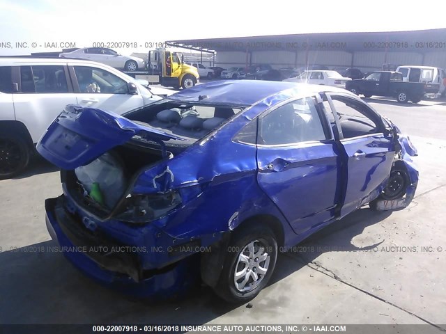 KMHCT4AE3DU464433 - 2013 HYUNDAI ACCENT GLS/GS BLUE photo 4