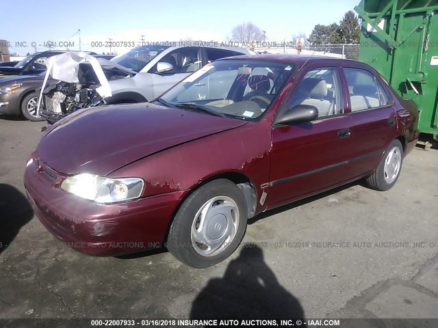 1NXBR12E7YZ325600 - 2000 TOYOTA COROLLA VE/CE/LE MAROON photo 2