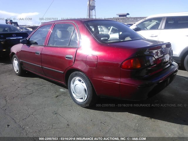 1NXBR12E7YZ325600 - 2000 TOYOTA COROLLA VE/CE/LE 栗色 照片 3