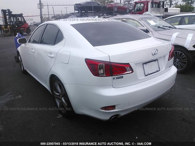 JTHBE5C29C5029412 - 2012 LEXUS IS 350 WHITE photo 3