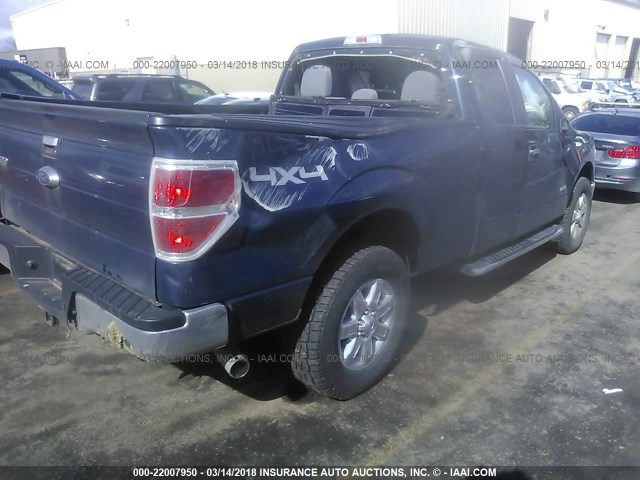 1FTFX1ET3EFB01939 - 2014 FORD F150 SUPER CAB BLUE photo 4