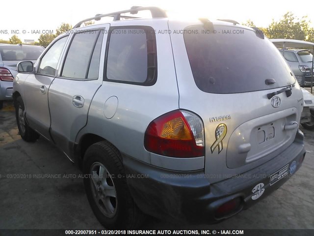 KM8SC13D32U238856 - 2002 HYUNDAI SANTA FE GLS/LX SILVER photo 3