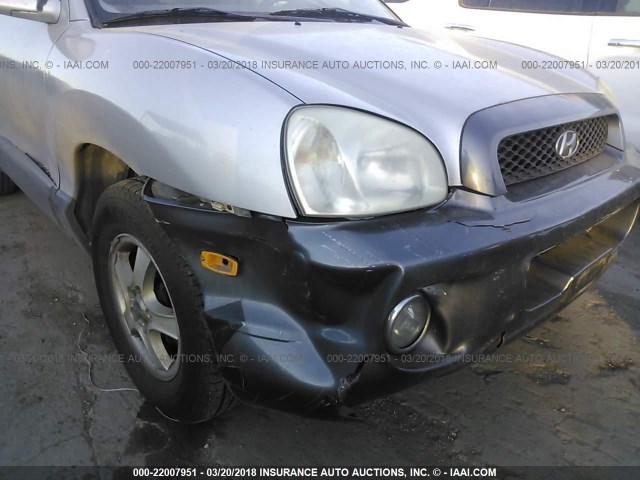 KM8SC13D32U238856 - 2002 HYUNDAI SANTA FE GLS/LX SILVER photo 6