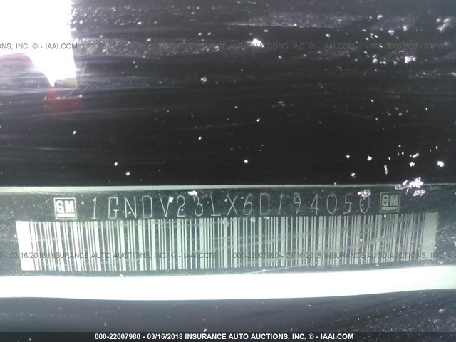 1GNDV23LX6D194050 - 2006 CHEVROLET UPLANDER LS WHITE photo 9