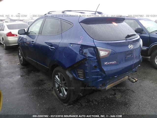 KM8JUCAG5EU917615 - 2014 HYUNDAI Tucson GLS/LIMITED/SE BLUE photo 3