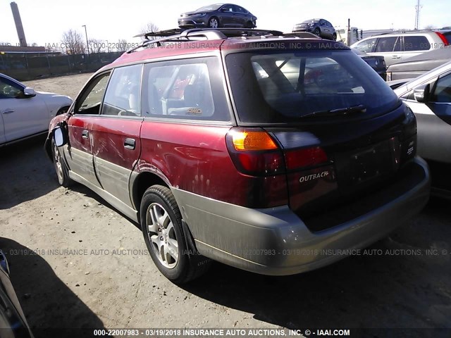 4S3BH675727626368 - 2002 SUBARU LEGACY OUTBACK AWP RED photo 3