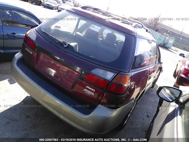 4S3BH675727626368 - 2002 SUBARU LEGACY OUTBACK AWP 红色 照片 4