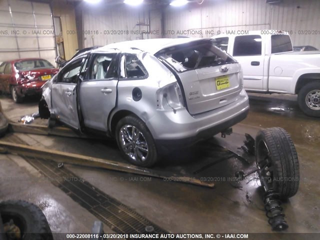 2FMDK4JC8EBB46000 - 2014 FORD EDGE SEL SILVER photo 3