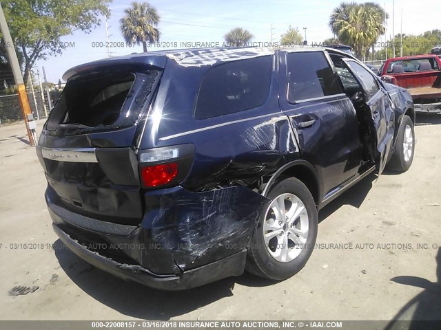 1C4RDHAG0DC662185 - 2013 DODGE DURANGO SXT BLUE photo 4