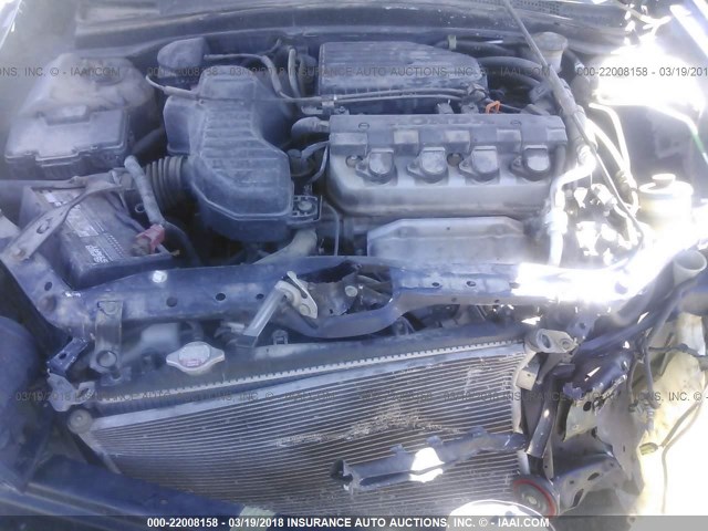 2HGES16515H597866 - 2005 HONDA CIVIC LX BLUE photo 10