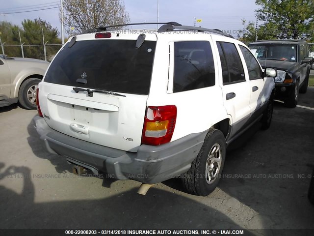 1J4GX48N61C534194 - 2001 JEEP GRAND CHEROKEE LAREDO WHITE photo 4