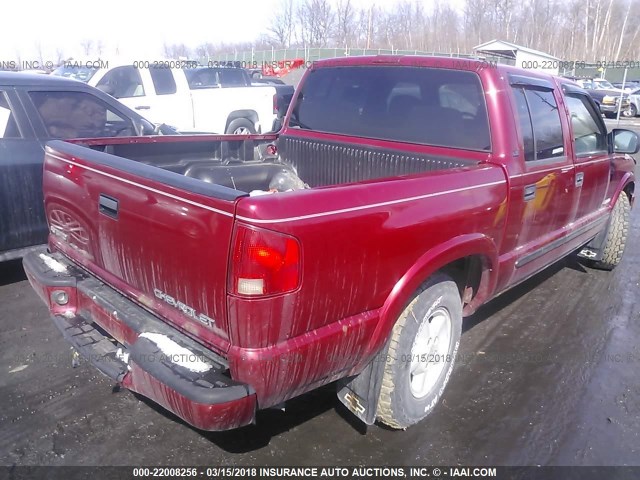 1GCDT13X74K104163 - 2004 CHEVROLET S TRUCK S10 RED photo 4