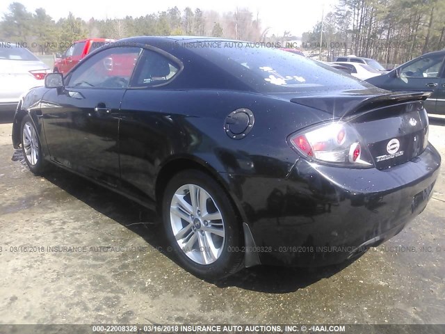 KMHHM66D38U292098 - 2008 HYUNDAI TIBURON GS BLACK photo 3