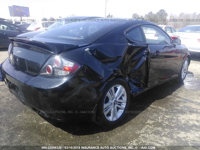 KMHHM66D38U292098 - 2008 HYUNDAI TIBURON GS BLACK photo 4