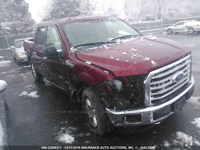 1FTEW1EG0FFA68031 - 2015 FORD F150 SUPERCREW RED photo 1