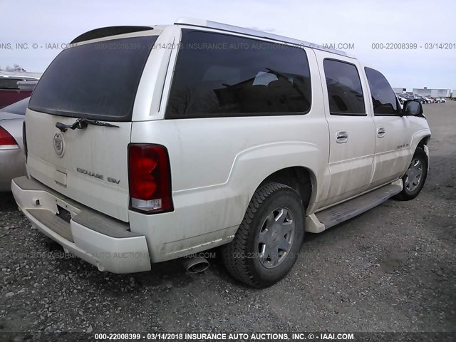 3GYFK66N24G231309 - 2004 CADILLAC ESCALADE ESV WHITE photo 4